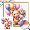 (40*40cm)Bear - Round Partial AB Drill Diamond Painting