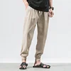 Gioiacombo&trade; Pantaloni harem da uomo in lino stile casual