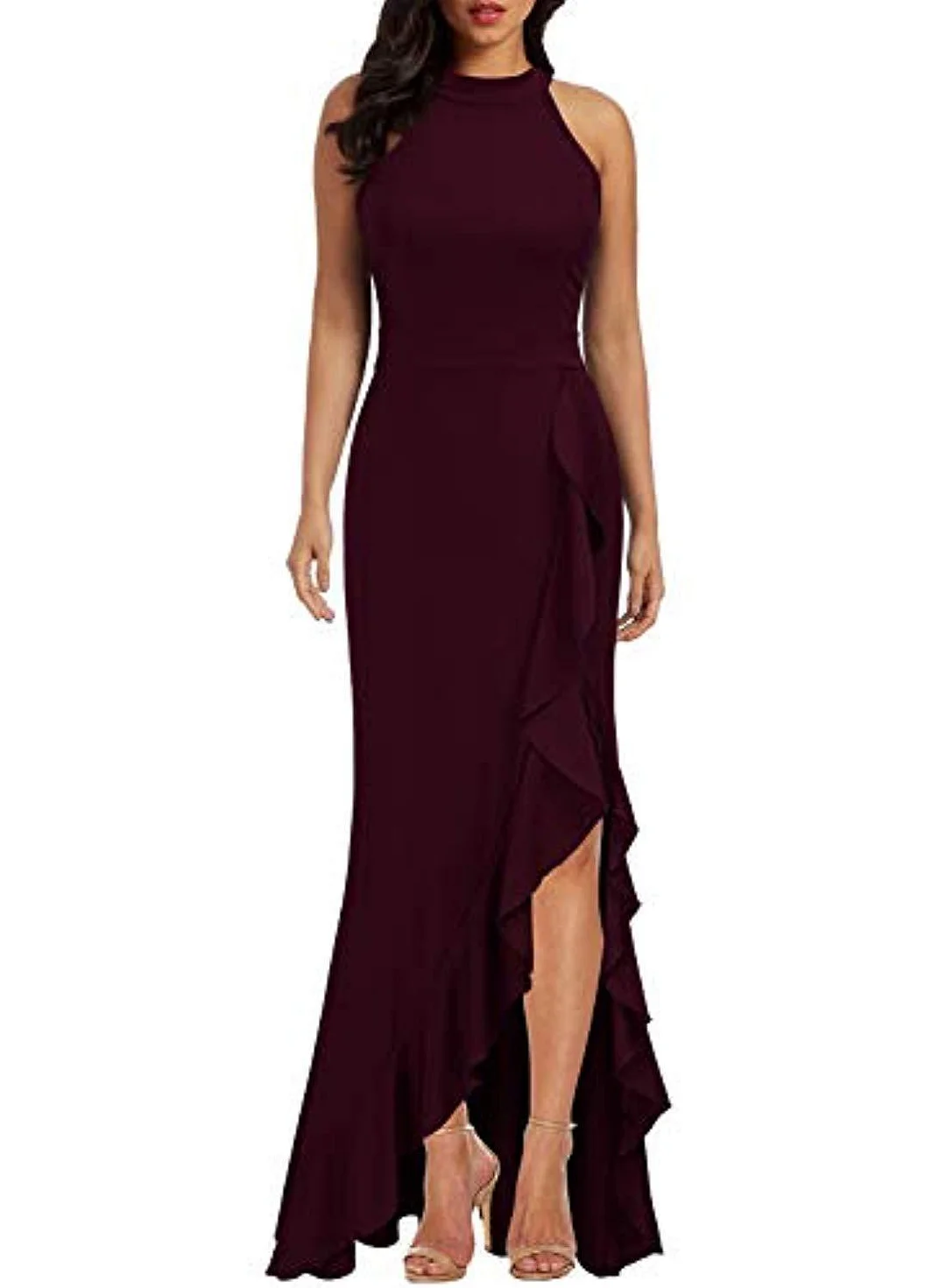 Dresses For A Wedding Off The Shoulder Split Ruffle Hem Maxi Dress