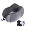 HOMIEE memory pillow neck pillow U-shaped pillow color box set gray (eye mask, storage bag, earplugs) (Light Grey)