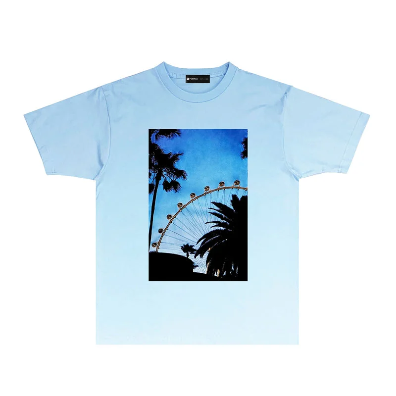 Purple 2023 new fashion T-shirt short sleeves