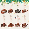 6pcs Cowboy Hat Double Sided Special Shape Diamond Painting Keychains