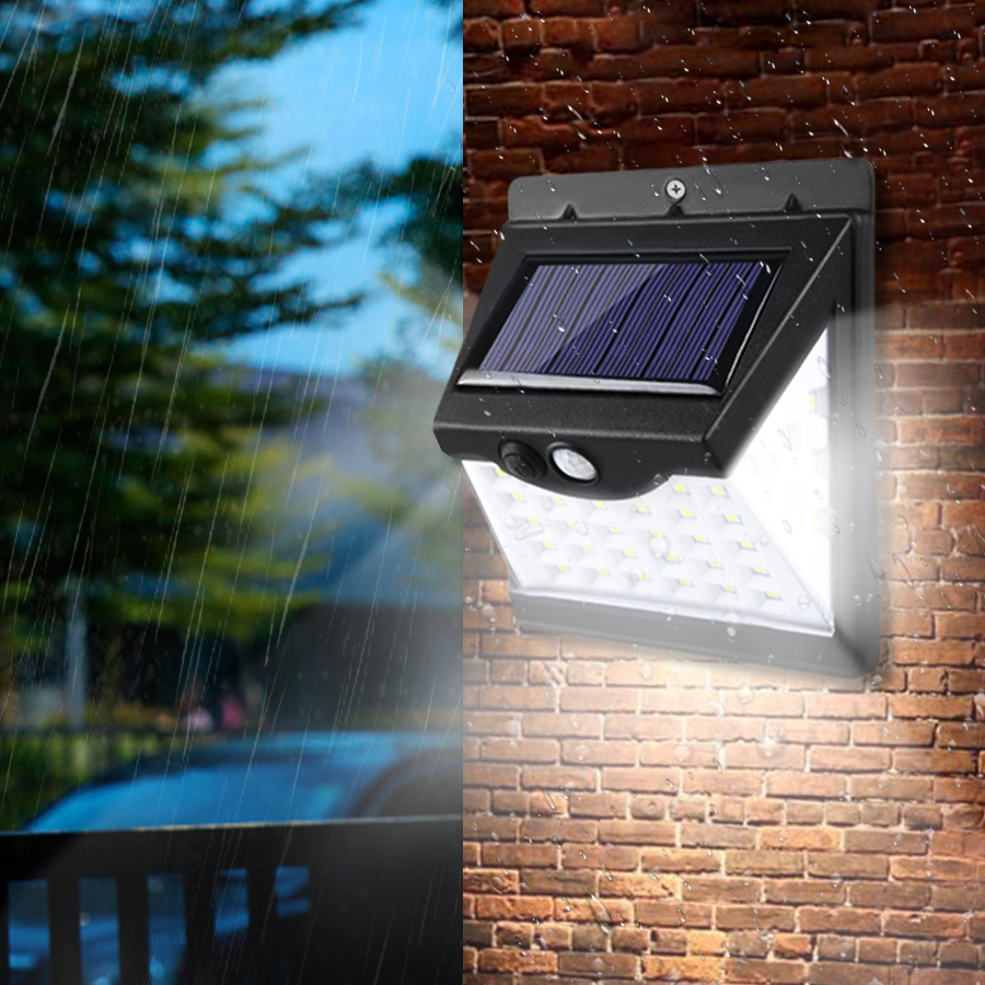 Solar Lights Outdoor 100 LED, Waterproof Solar Motion Sensor Security Lights for Garden Fence、、sdecorshop