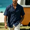 Men's Vacation Cotton-Linen Short-Sleeve Shirt With Chest Pocket by Inlyline