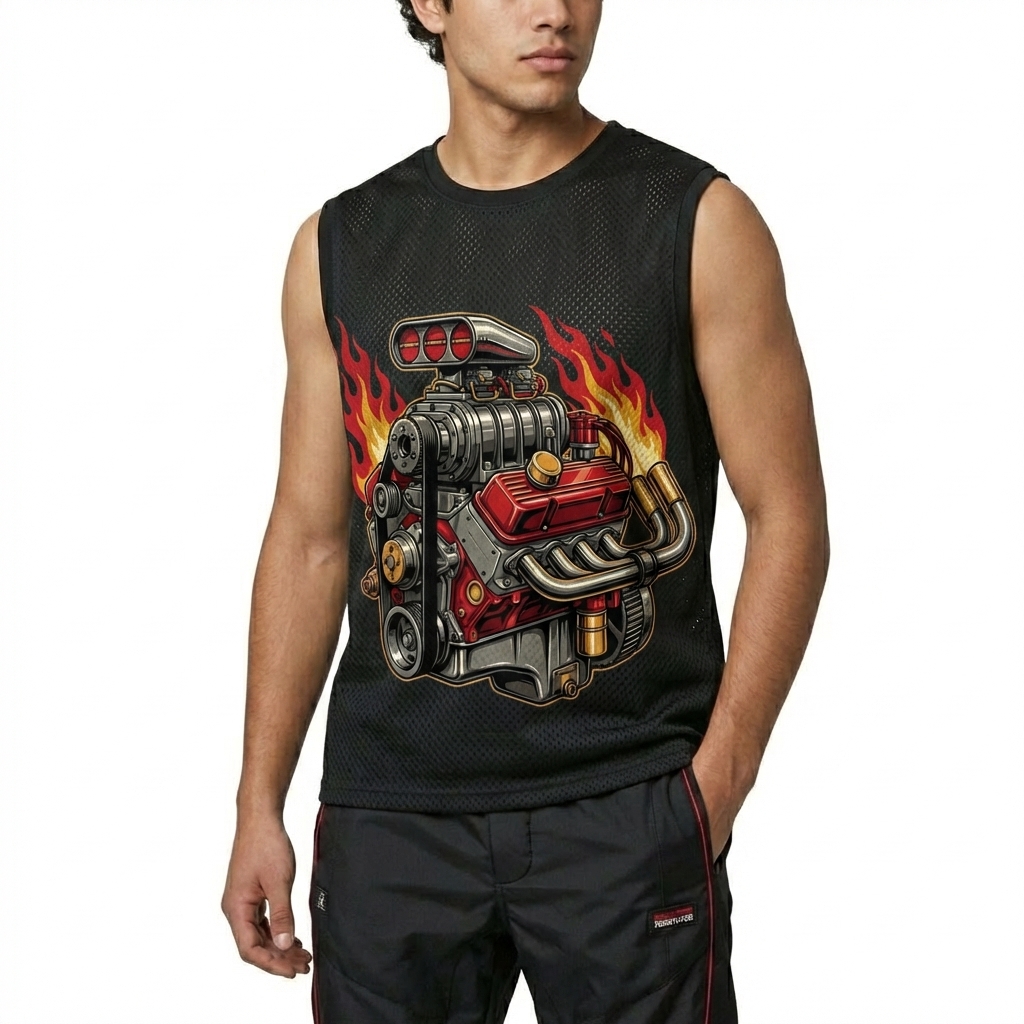  Men's American-style racing-inspired casual printed sleeveless vest Avantcool