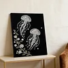 (30x40cm)Two Jellyfish DIY Pearl Painting Framed Grape Handmade Pearl Material Art Kit Living Room Decor