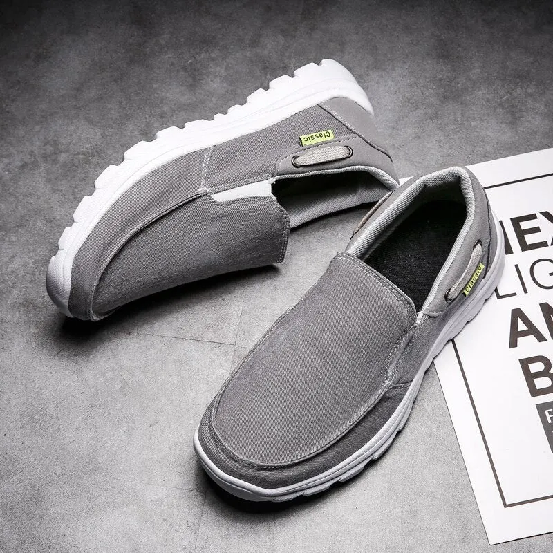 Spring New Fashion Men Canvas Shoes Outdoor Trend All-match Flats Shoes Breathable Slip-on Hard-wearing Footwear Comfort Casual