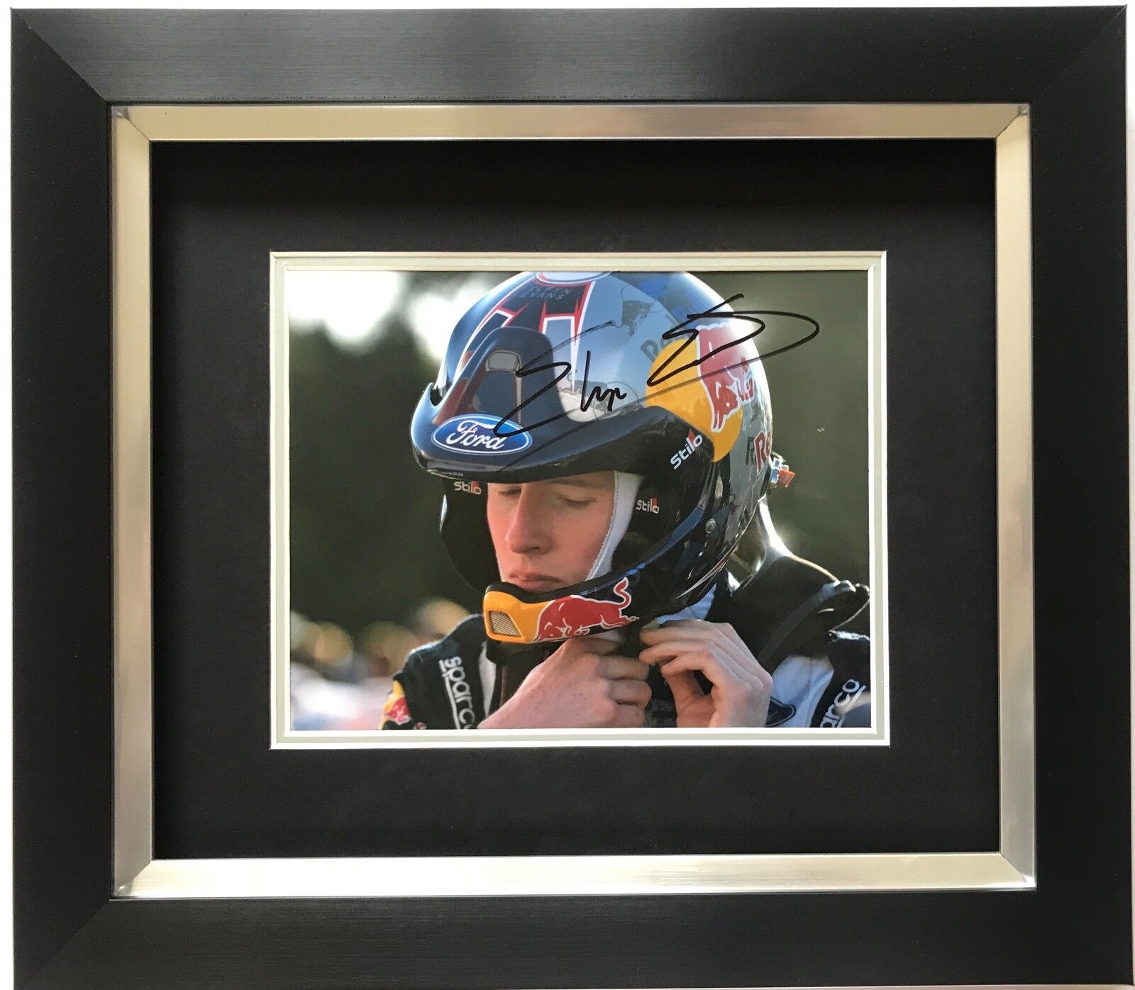 ELFYN EVANS HAND SIGNED FRAMED Photo Poster painting DISPLAY FORD FIESTA RALLY 1.