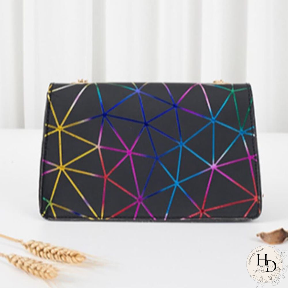 Red Fashion Casual Geometric Print Crossbody Bag