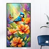 Diamond Painting-DIY Full Round Drill Stained Glass Blue Tit(70*40 CM)