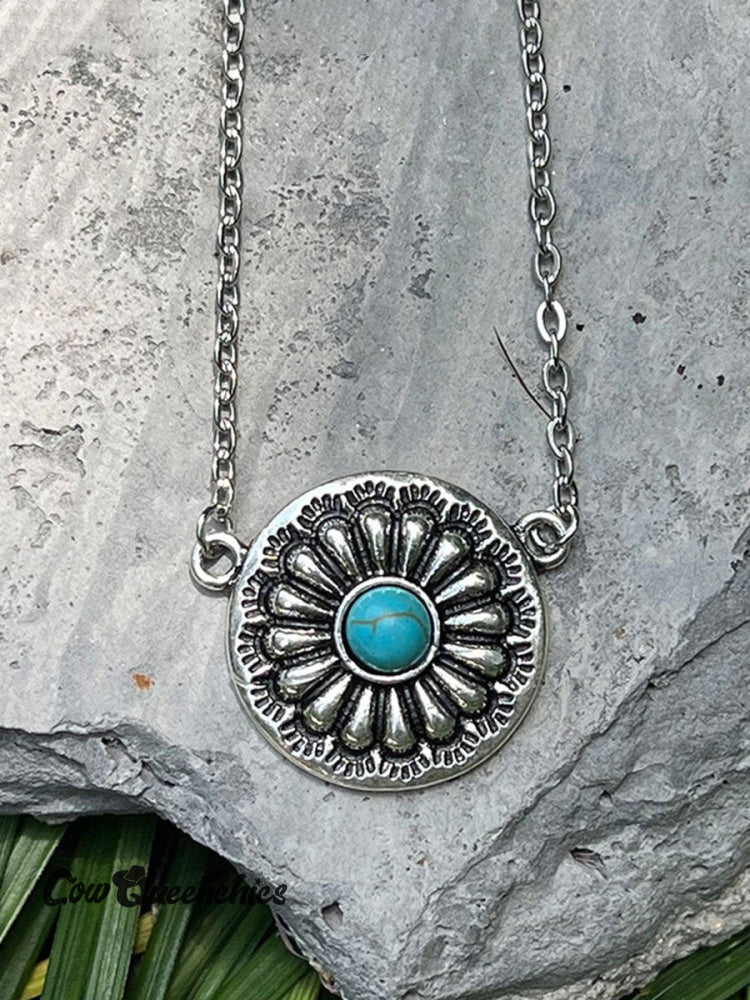 Vintage Western Cowboy Pumpkin Pendant Necklace Colorful / Onesize
