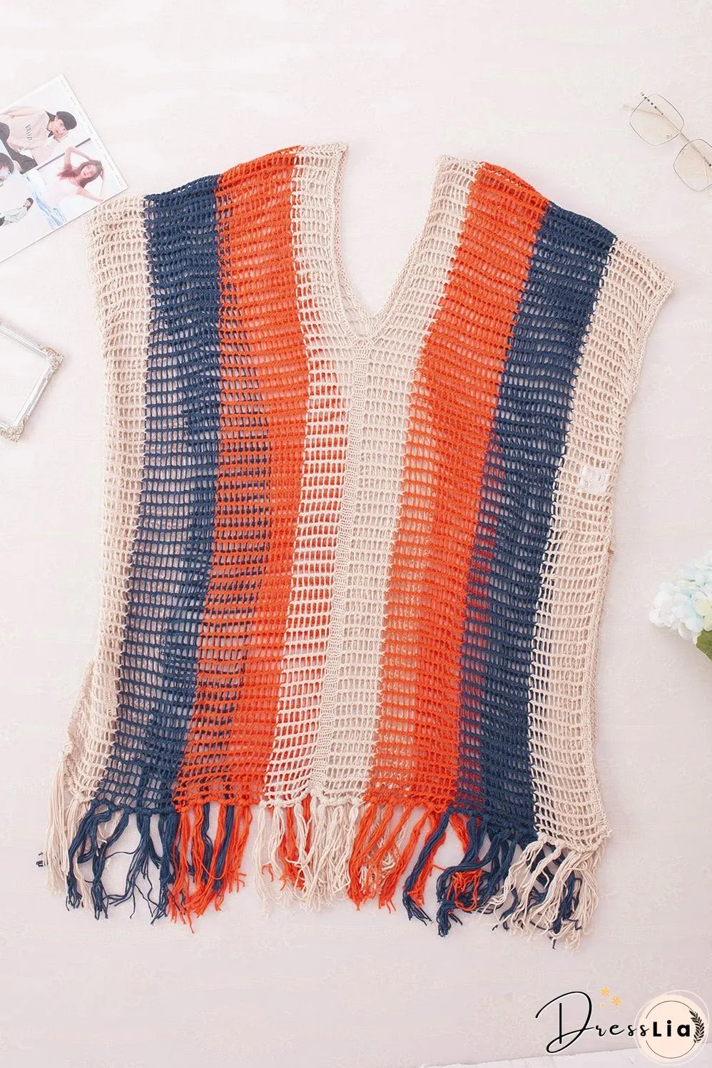 Tassel Crochet Beach Cover Up