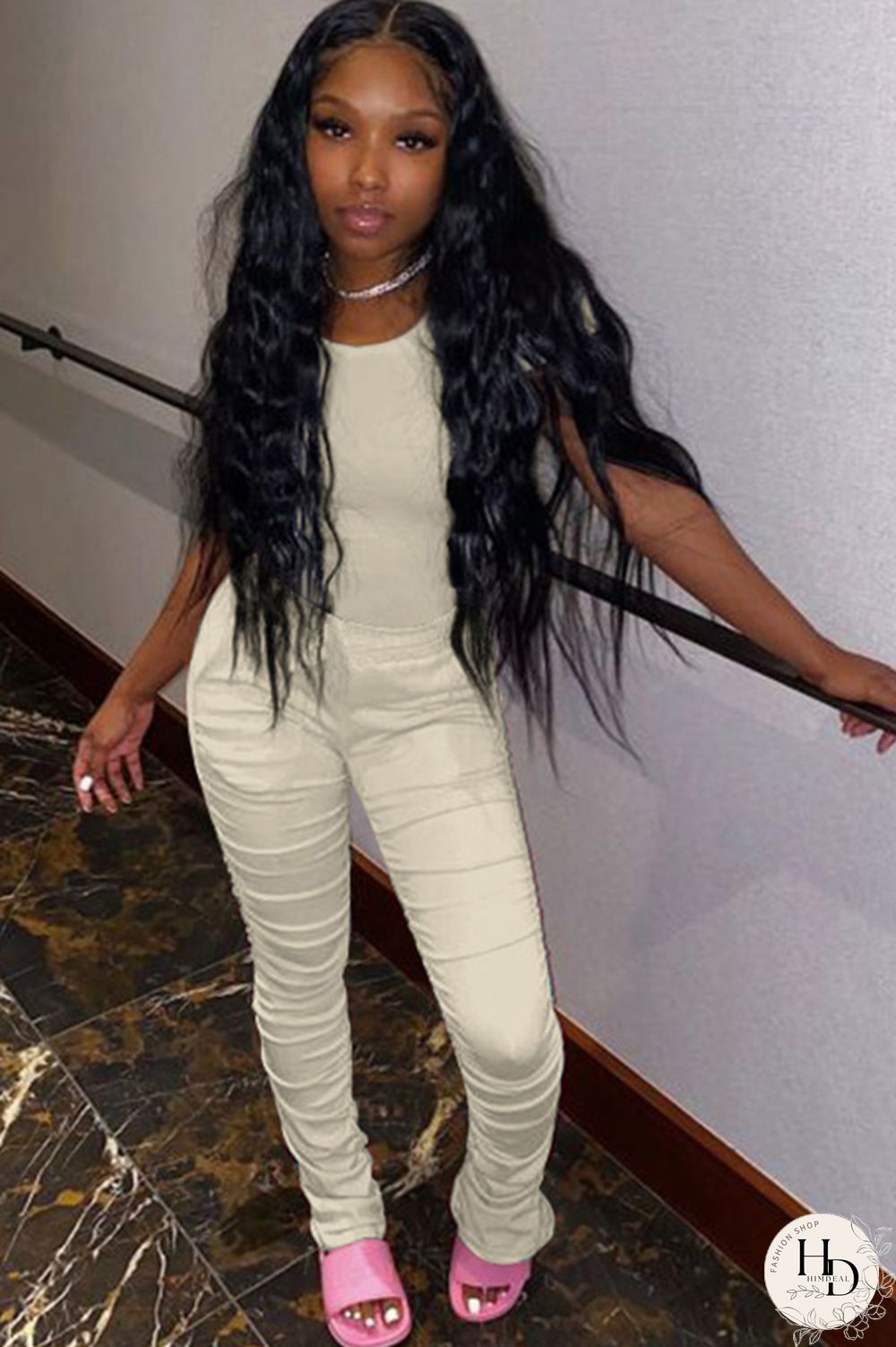 Blue Cotton Casual Sexy Two Piece Suits Patchwork Solid pencil Short Sleeve