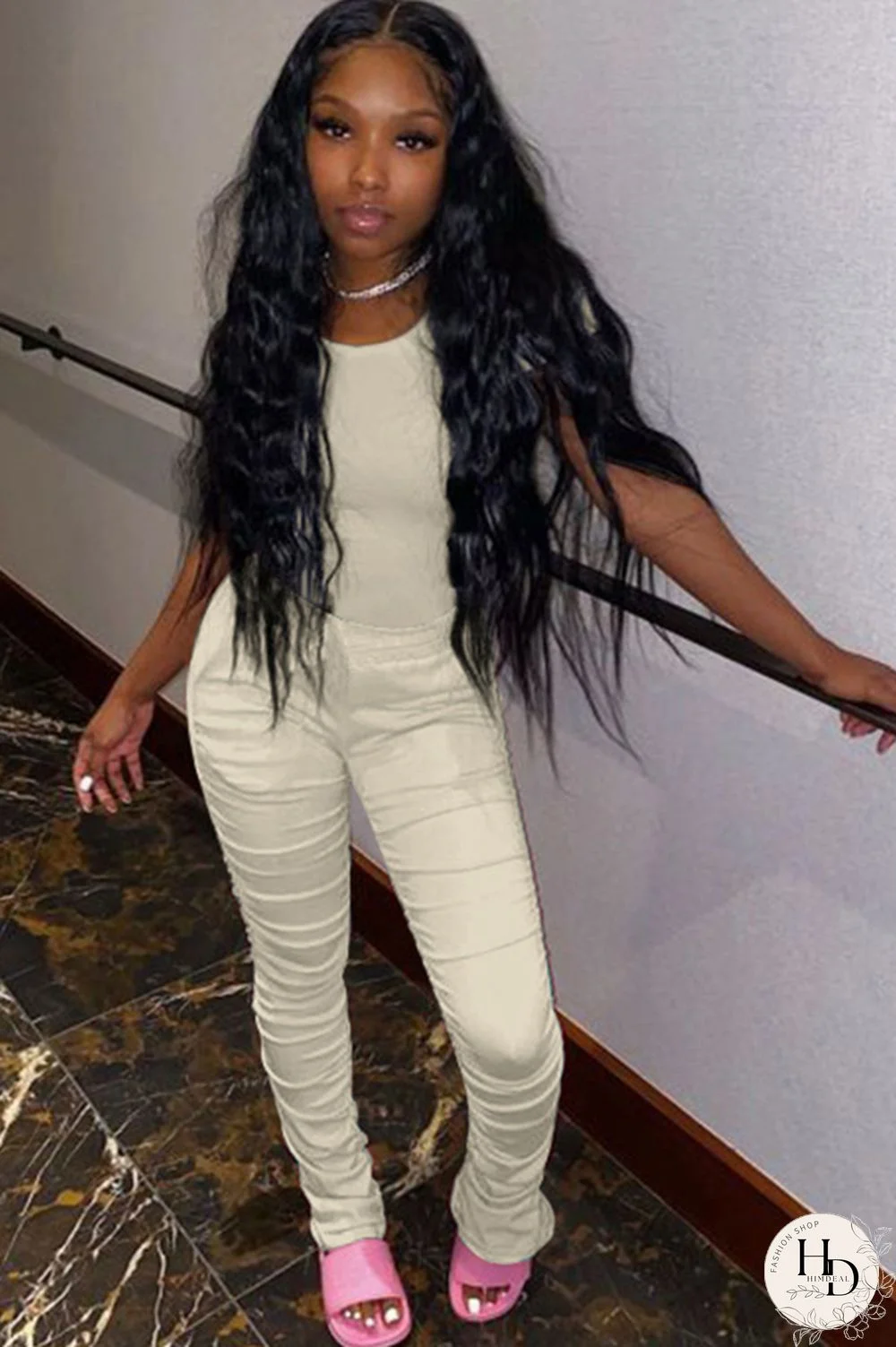 Blue Cotton Casual Sexy Two Piece Suits Patchwork Solid pencil Short Sleeve