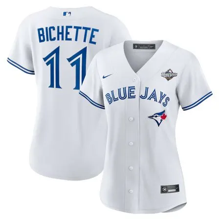 Women's Toronto Blue Jays #11 Bo Bichette  White 2025 World Series Home Replica Player Jersey