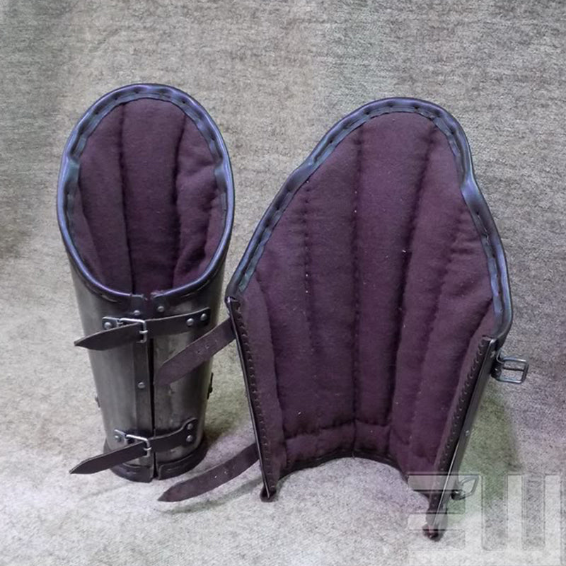 Medieval Arm Bracers Steel & Leather Armor