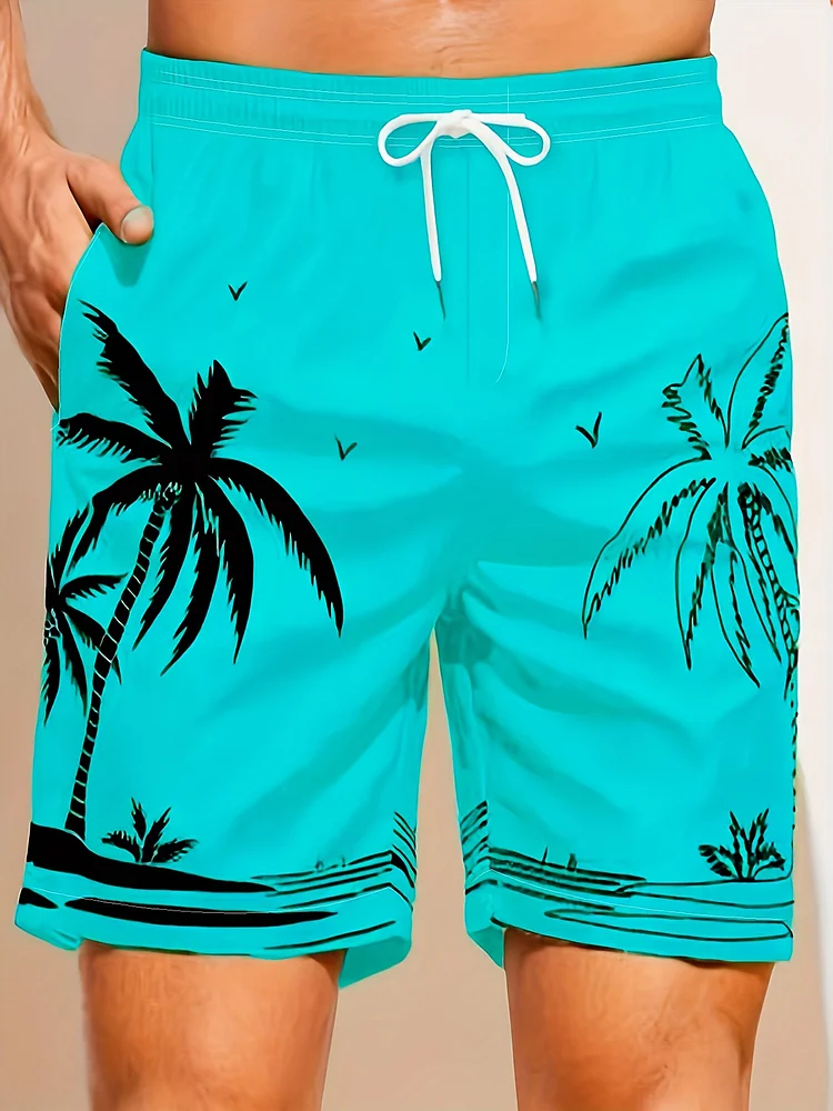 Men's Hawaiian Coconut Print Comfort Shorts