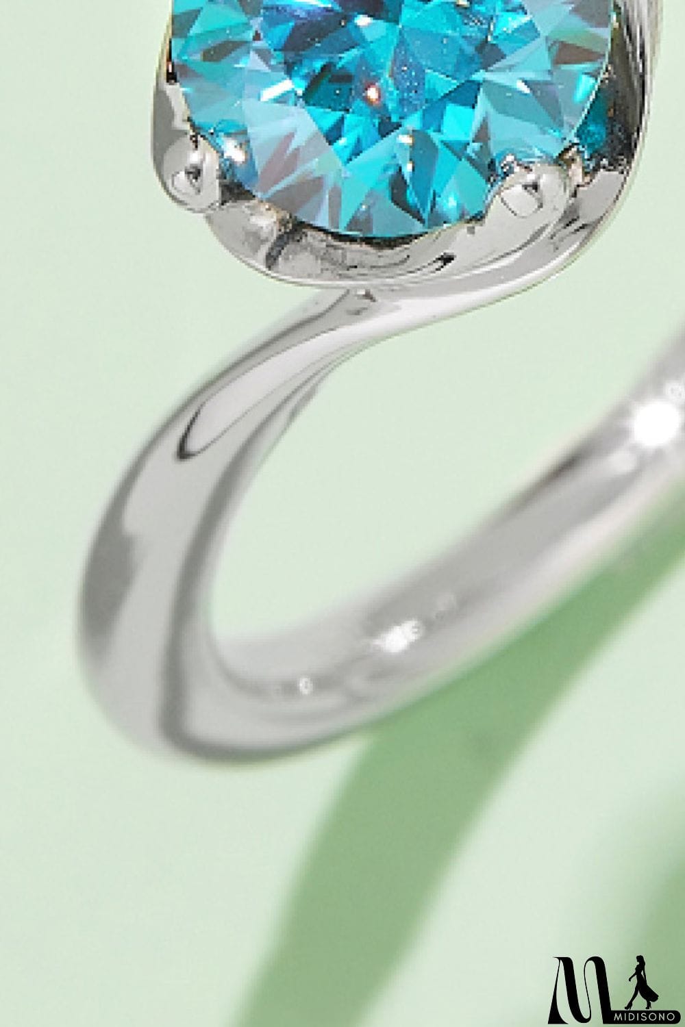 MidiSono - 1 Carat Moissanite 925 Sterling Silver Solitaire Ring