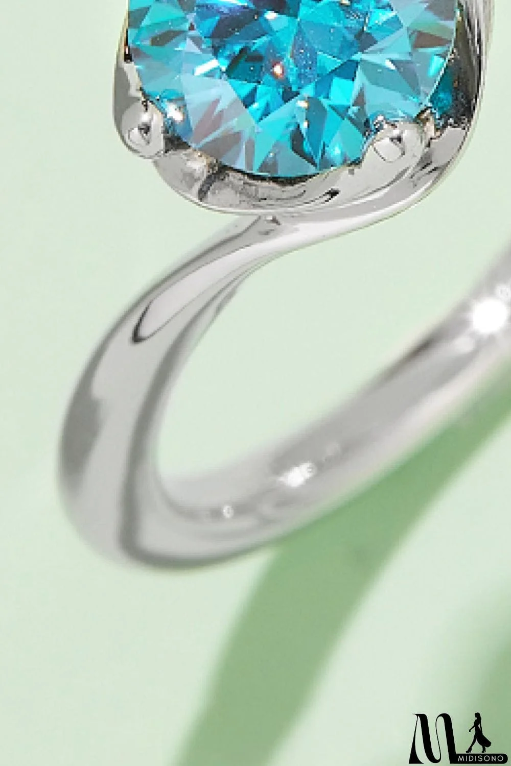MidiSono - 1 Carat Moissanite 925 Sterling Silver Solitaire Ring