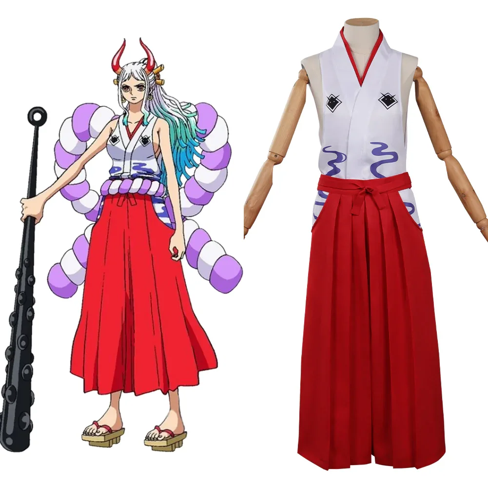 Anime One Piece Yamato Cosplay Costume Kendo Hakama Outfits Halloween Carnival Suit
