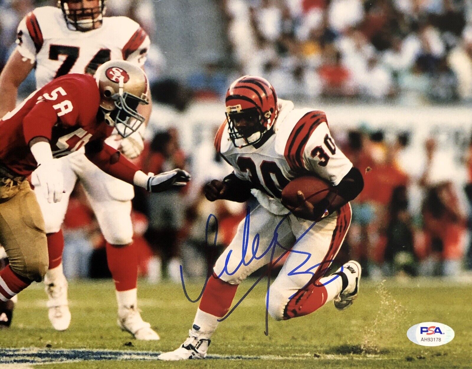 Ickey Woods Signed Autographed Cincinnati Bengals 8x10 Photo Poster painting Shuffle Psa/Dna