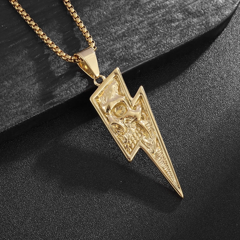 Retro Punk Lightning 304 Stainless Steel Titanium Steel Men's Pendant Necklace