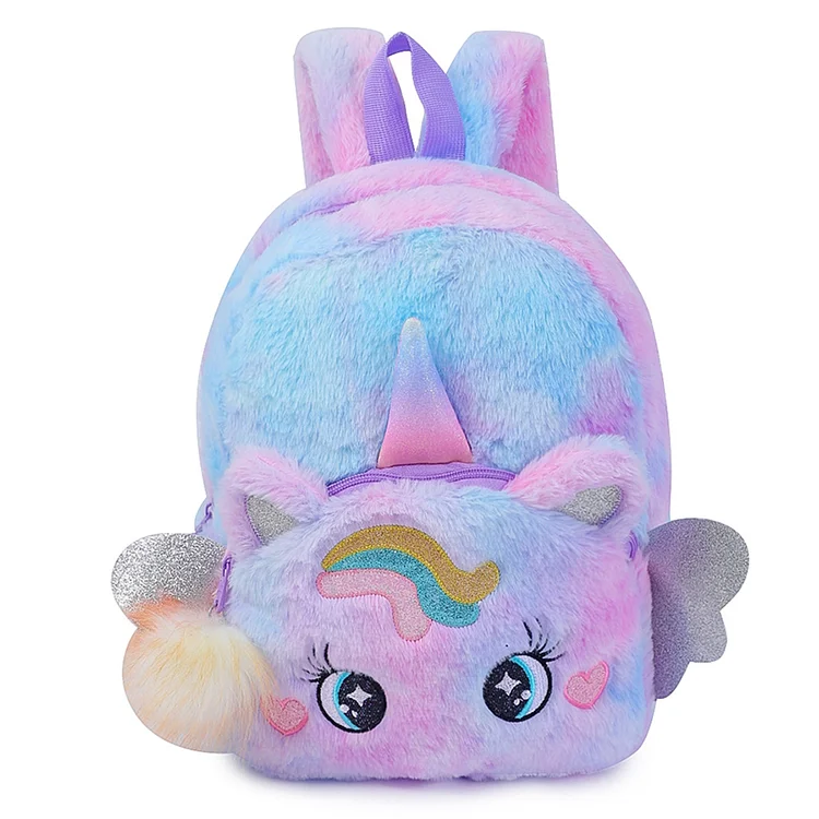 Cartoon Cute Pony Backpack for Kids Cute Girl Bookbag Girl School Bag (Purple)