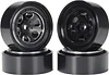 AMK 4Pcs Aluminum Alloy 7mm Hex Hub 1.3 Beadlock Wheels Rims for 1/18 RC Crawler TRX4M Axial SCX24 AX24 FCX24 Upgrades (Black)