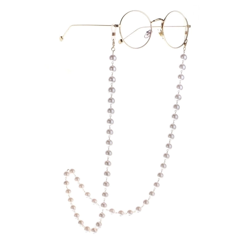 New 10mm Pearl Gold Glasses Chain Necklace Sunglasses Anti-lost Glass Chain Women