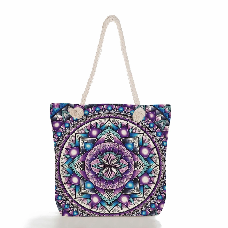 Women’s Basic Flower Canvas Shopping Bags
