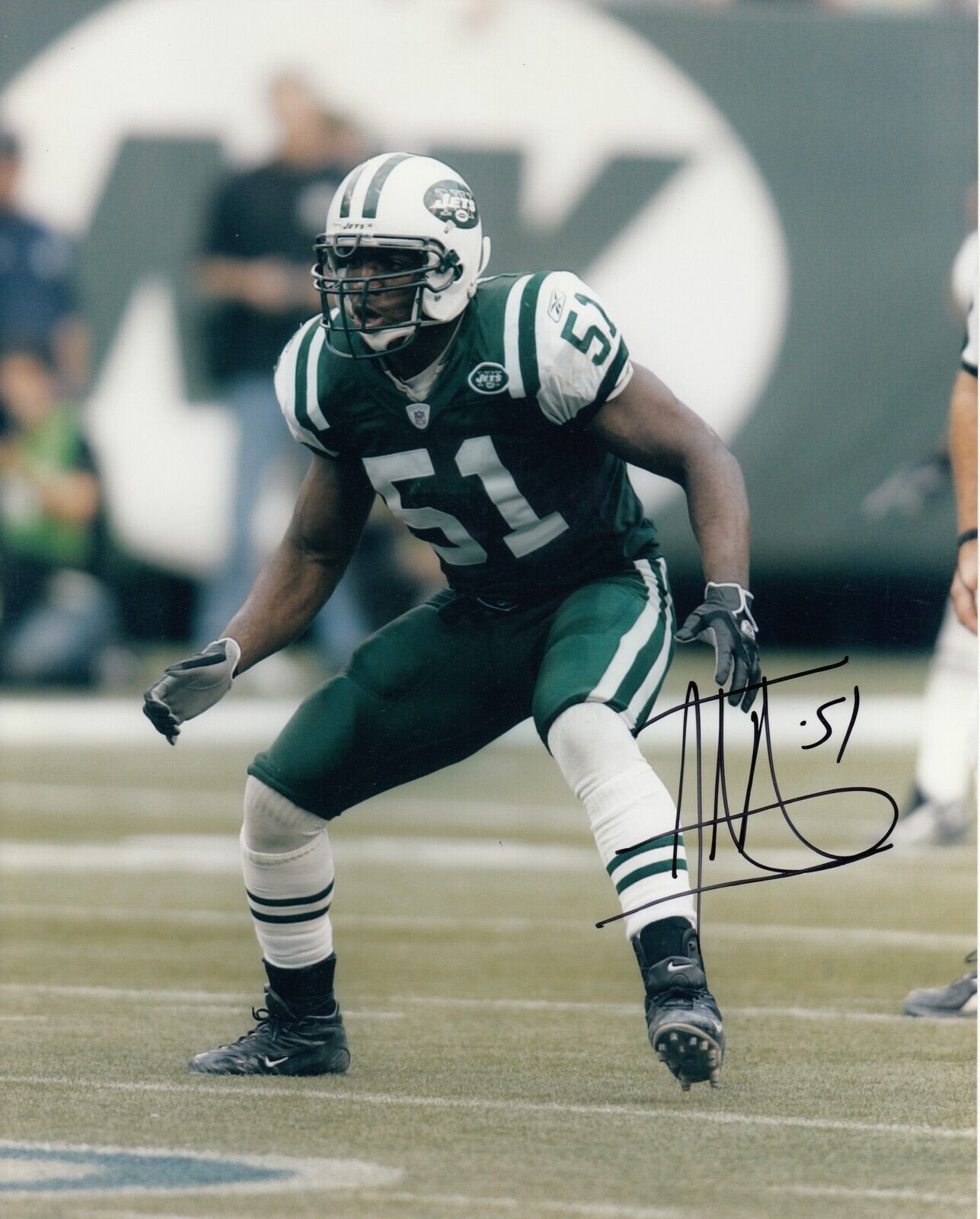 Jonathan Vilma #0 8x10 Signed Photo Poster painting w/ COA New York Jets