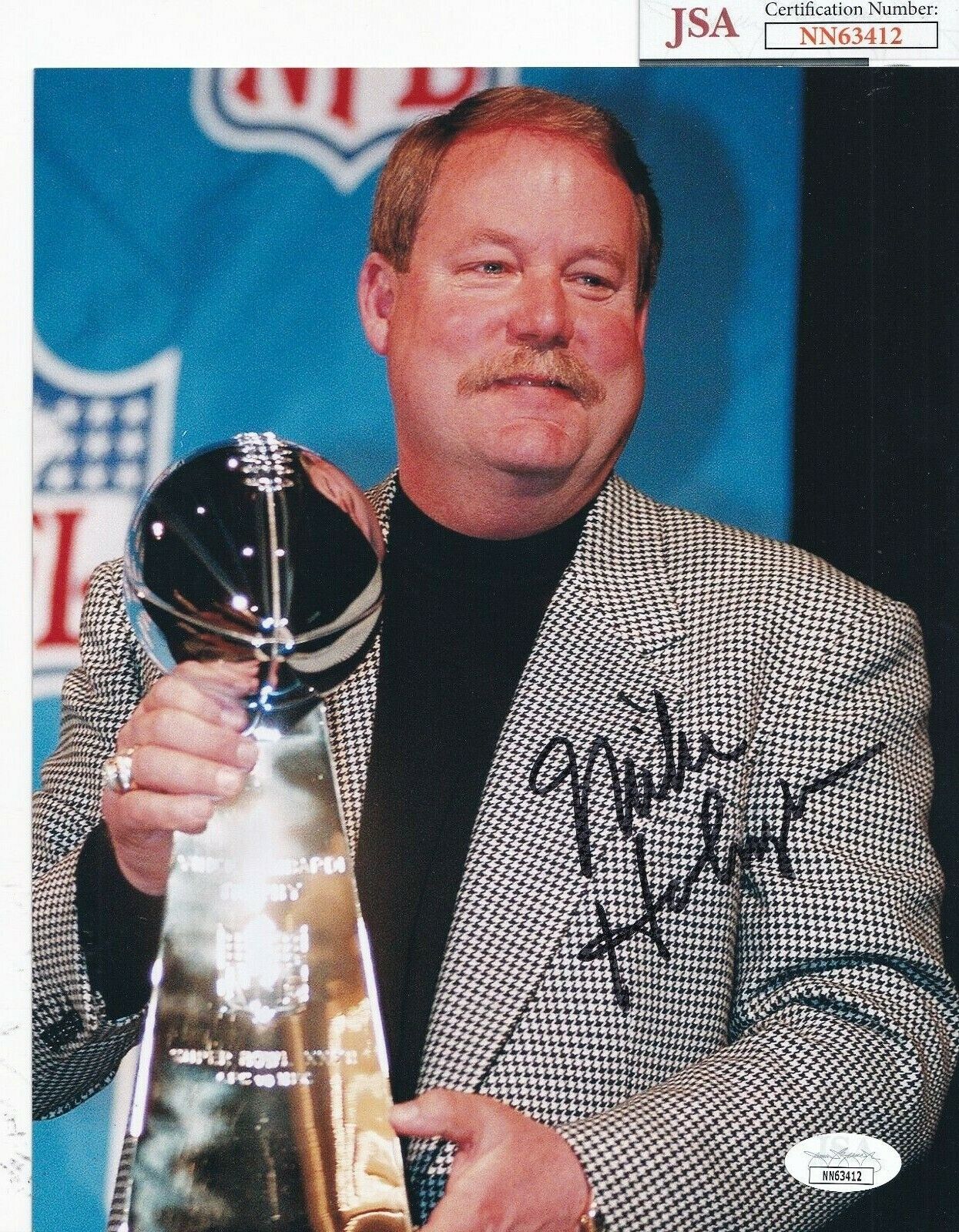 MIKE HOLMGREN signed (GREEN BAY PACKERS) Football 8X10 Photo Poster painting JSA NN63412