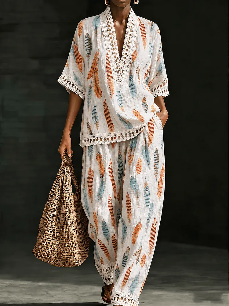 Women's Tribal-Print Two-Piece Set