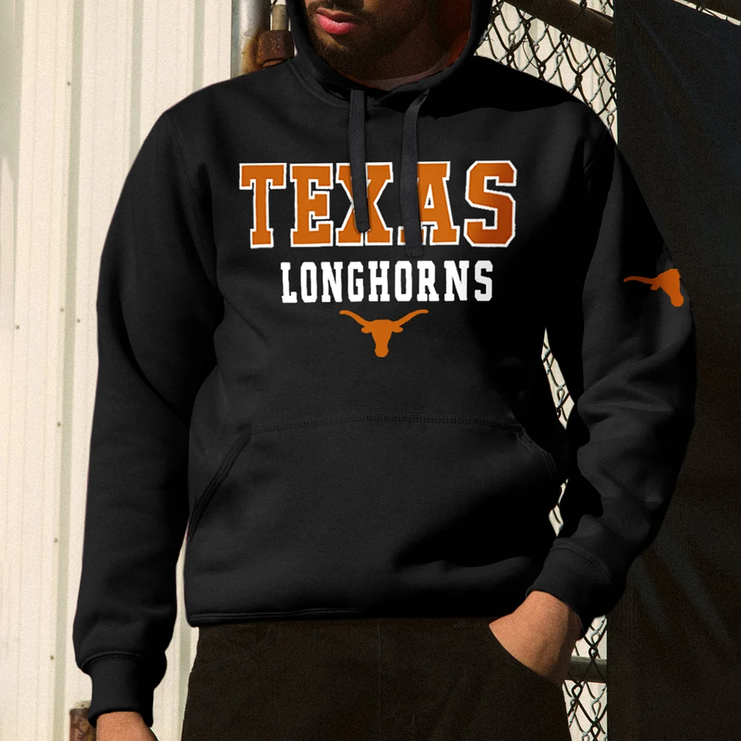 Oversize Leisure Texas Color Matching Pullover Hoodie、、URBENIE
