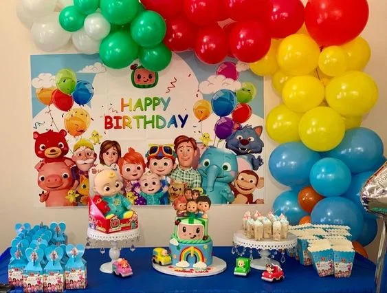 Cocomelon Kids Cartoon Happy Birthday Party Backdrop RedBirdParty