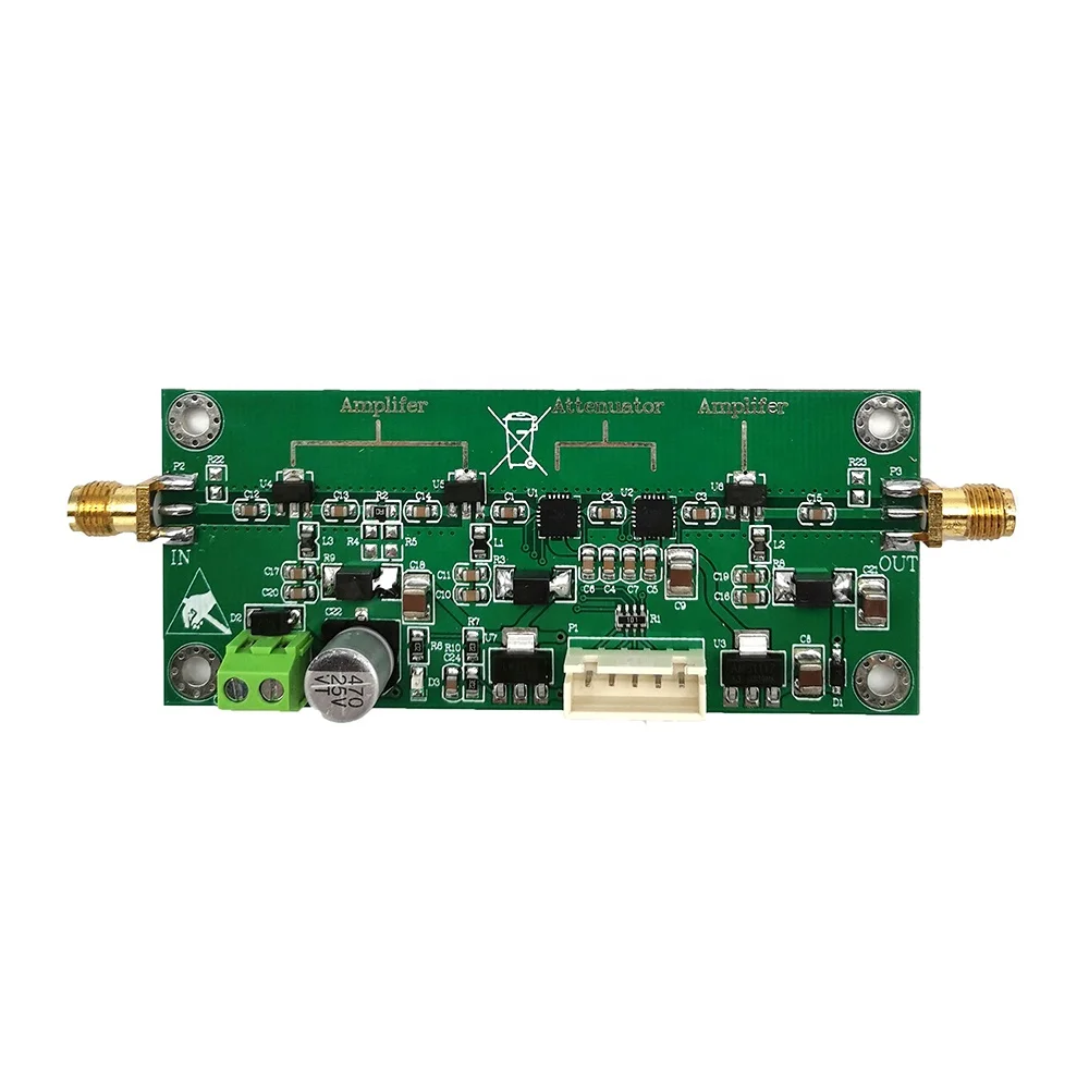 RF Wideband 0~60dB Gain Adjustable Linear RF Amplifier -65dBm Small Signal Amplify Power RF Amplifier