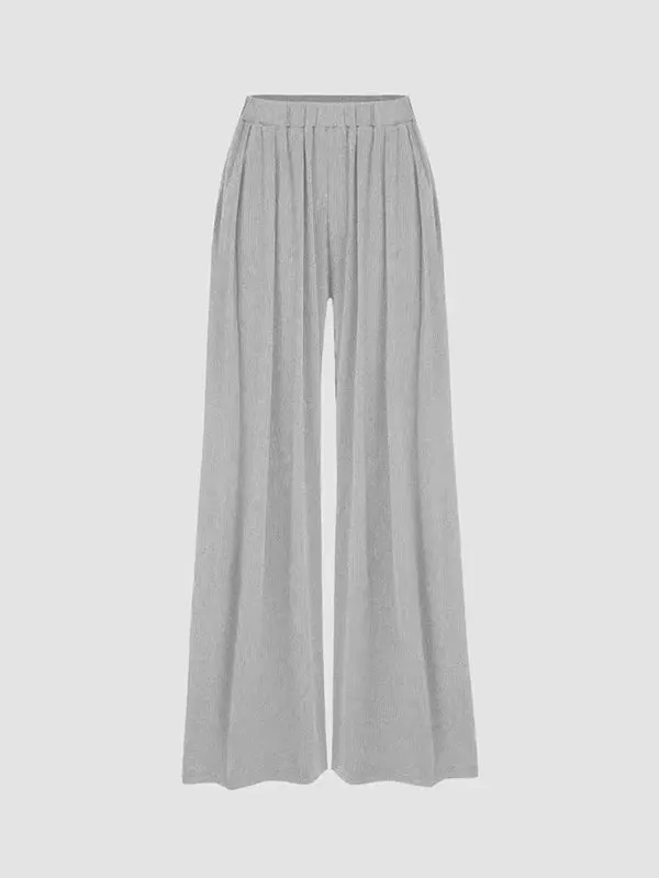 Loose Plus Size Elasticity Solid Color Split-Joint Pants Trousers