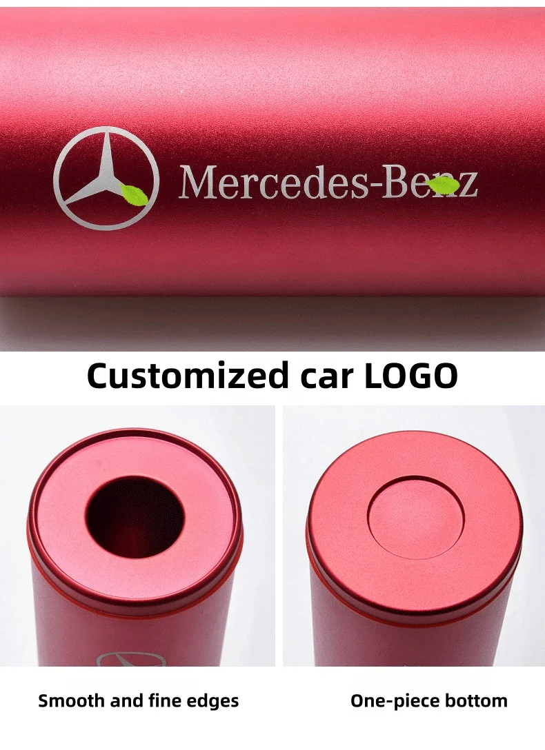 High-end car logo metal cylinder tissue box