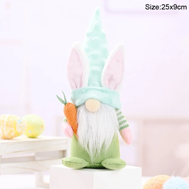 Easter Faceless Gnome Rabbit Doll Handmade Reusable Home Decoration Spring Hanging Bunny Ornaments Kids Gift