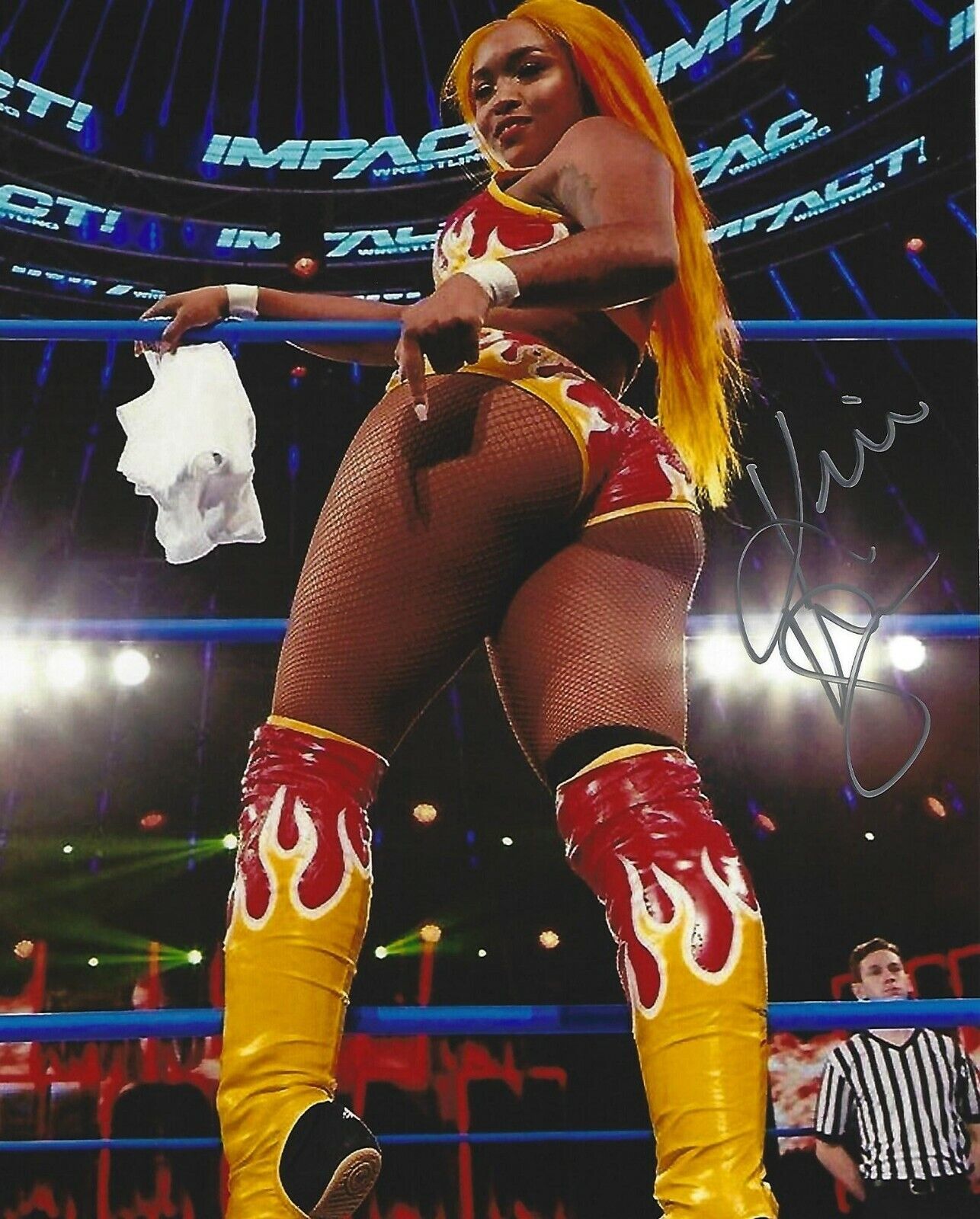 Kiera Hogan Signed 8x10 Photo Poster painting WOW Impact Pro Wrestling Fire Picture Autograph 14