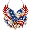 DIY Diamond Painting Acrylic Hanging Ornament, Pearl & Special Shaped Drill Art, Double-Sided Printed Patriotic Home Decor(Freedom Eagle)