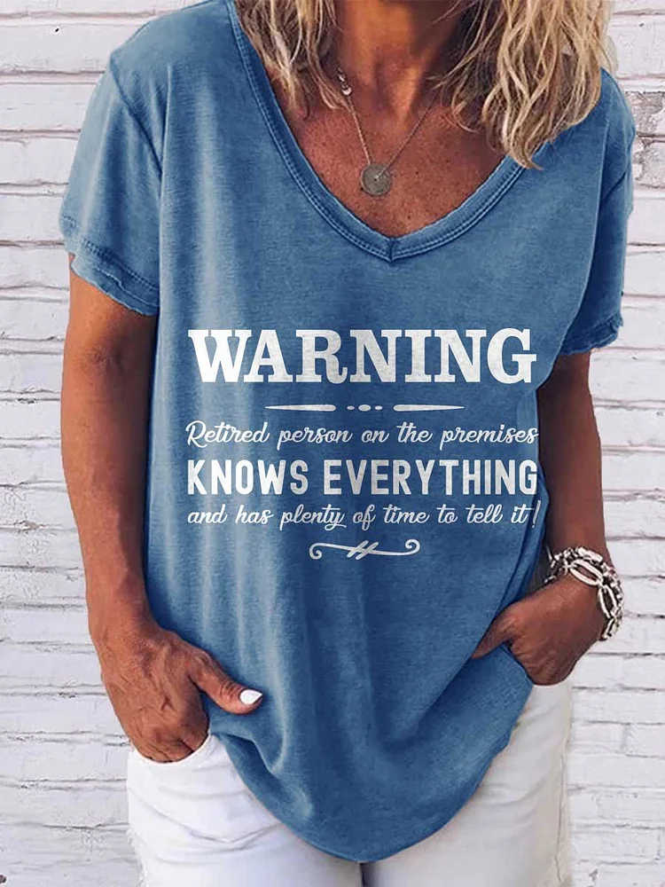 Bestdealfriday Worring Graphic Short Sleeve Round Neck Loose Tee