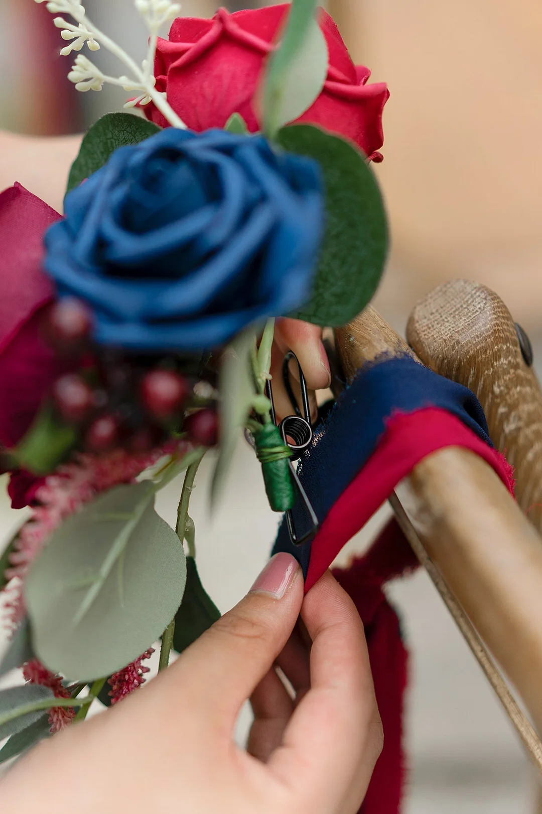 Aisle & Chair Decor in Burgundy & Navy