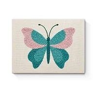 Teal & Pink Butterfly - Punch Needle