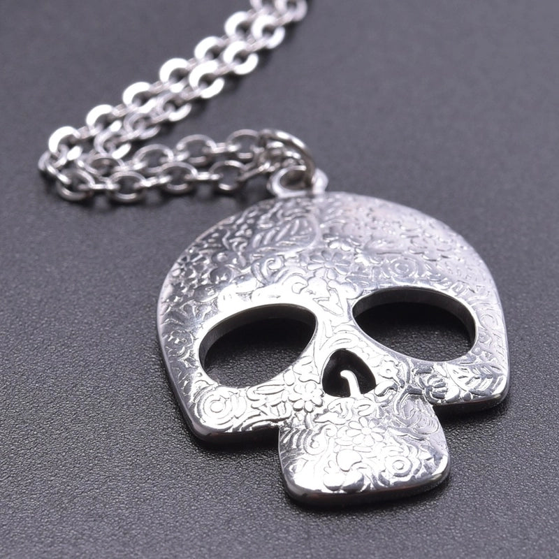 2 Pieces Minimalist Classic Style Skull 304 Stainless Steel Plating Pendant Necklace