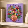 Framed Purple Vase -  DIY Button Art Painting Kit for Creativity DIY Pearl Dot Crafts for Gift Home Wall Decor 30*30CM