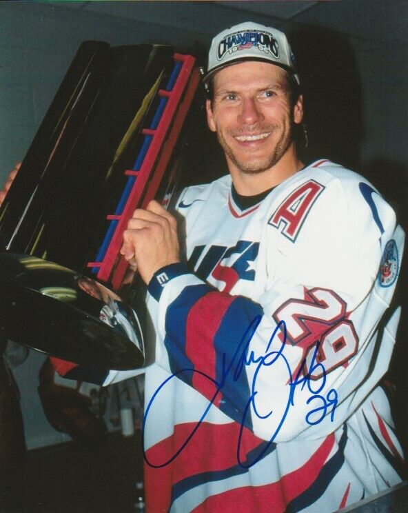 JOEL OTTO SIGNED TEAM USA HOCKEY 1996 WORLD CUP of HOCKEY 8x10 Photo Poster painting! Autograph