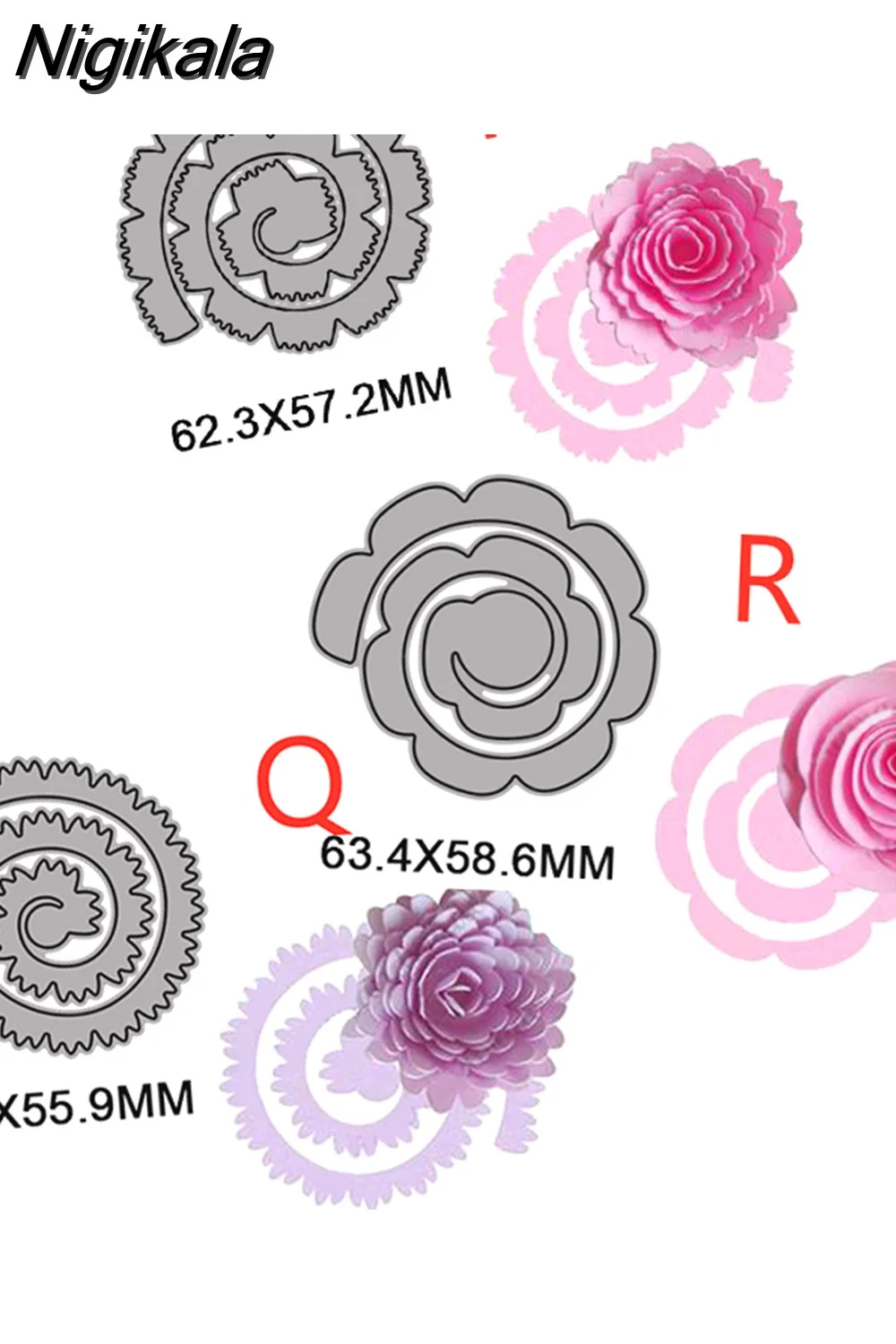 Nigikala Spiral Flower Garland Metal Cutting Dies for DIY Scrapbooking Album Decorative Crafts Embossing Paper Cards Making 2023 New