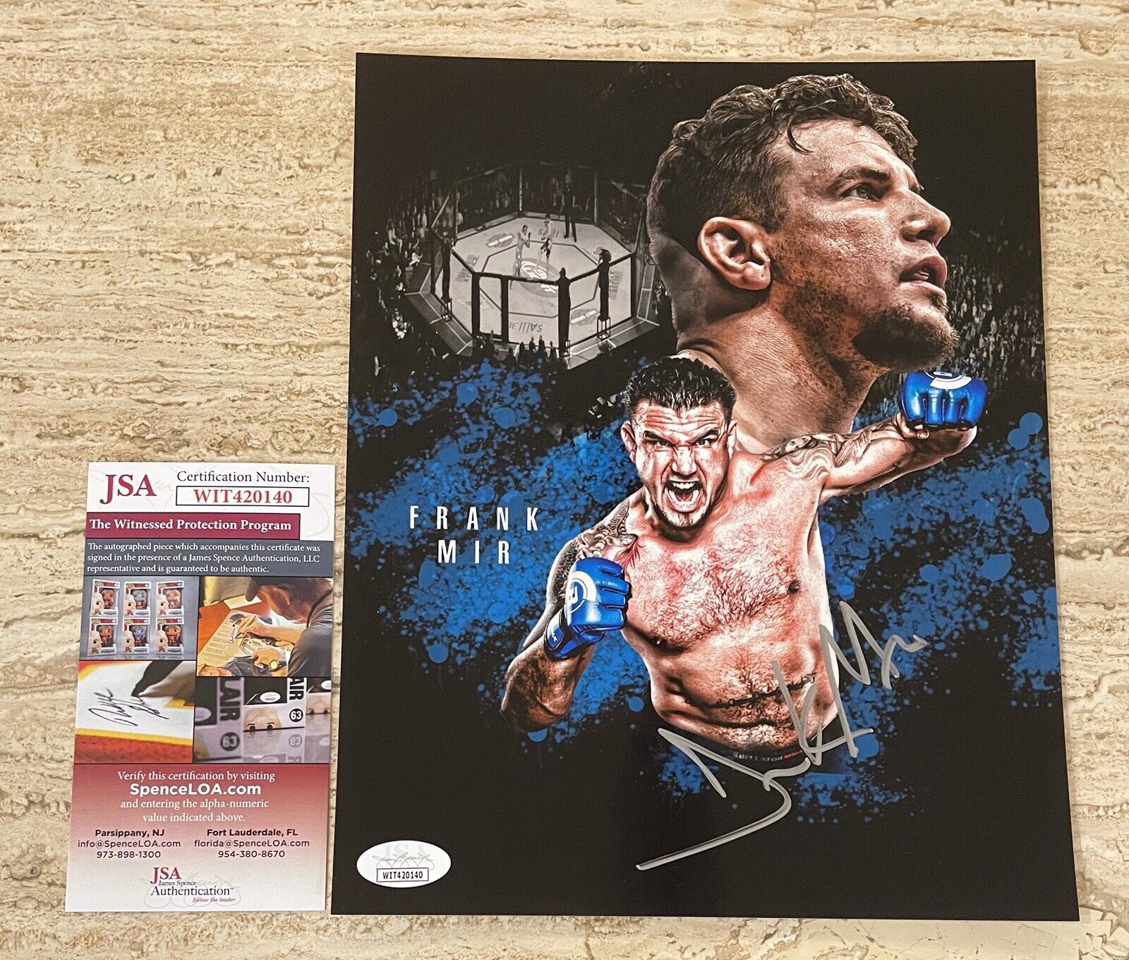 Frank Mir MMA Custom Spotlight Autographed Signed 8X10 Photo Poster painting JSA COA