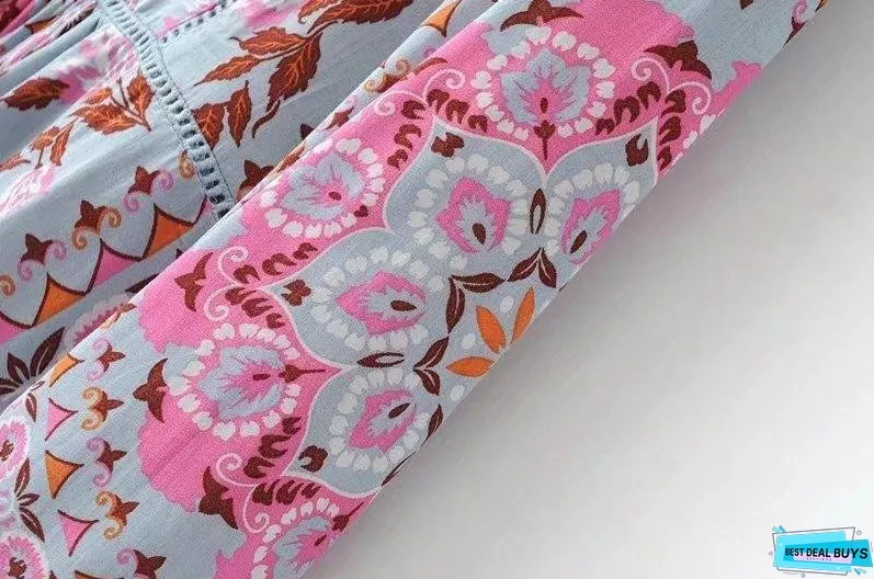 Bohemian long-sleeved lace sunscreen loose blouse